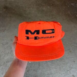 Orange and black nylon 80s MO Hammer hat